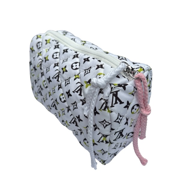 Fashion Small White Multicolored Cosmetic Makeup Bag - Picture 7 of 8